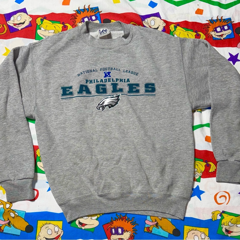 Vintage Lee Sport 2001 Philadelphia Eagles Sweatshirt NFL Grey Crewneck